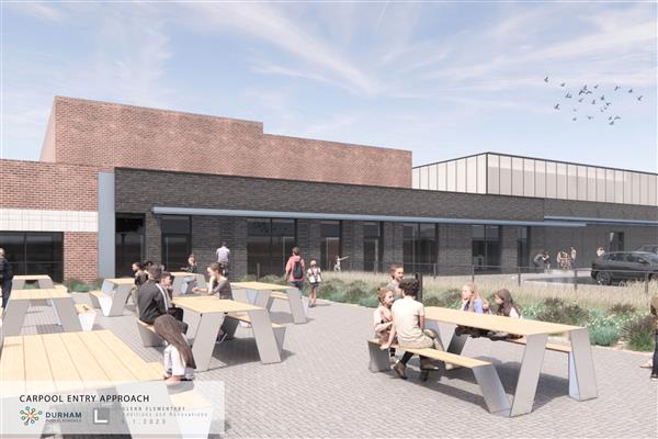 The rear of Glenn will have a new gymnasium and outdoor eating area.